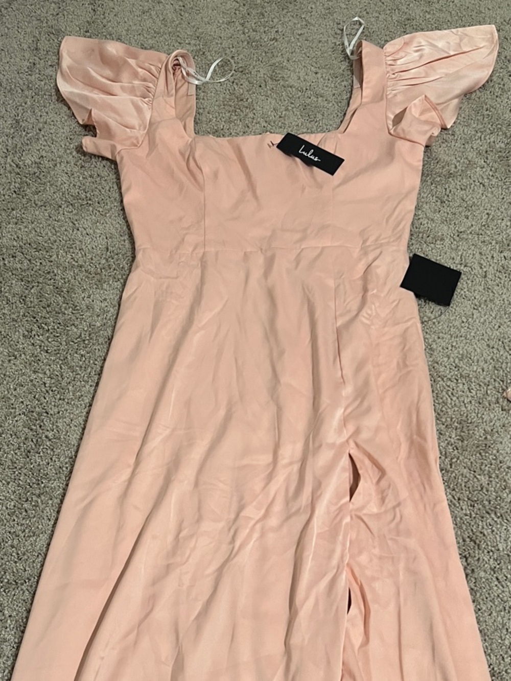 Lulu's Dusty Blush Maxi Dress with Flutter Sleeves